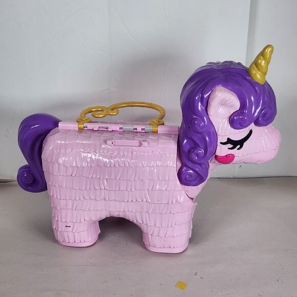 Polly Pocket Pink Unicorn Party Playset pinata carry case pink miniture polly - Picture 1 of 13
